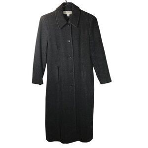 Liz Claiborne Women's Overcoat Size 6 Wool Long Button Front Collared Classic